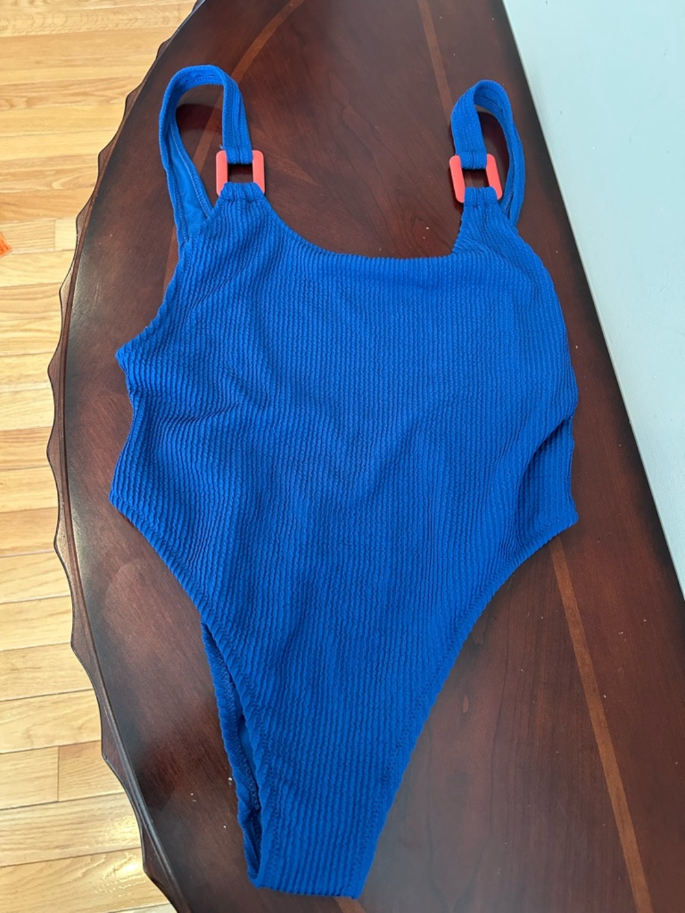 NWOT Aerie Blue Ribbed One-Piece Swimsuit UPF 50